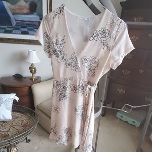 Beautiful light pink floral fit and flare dress